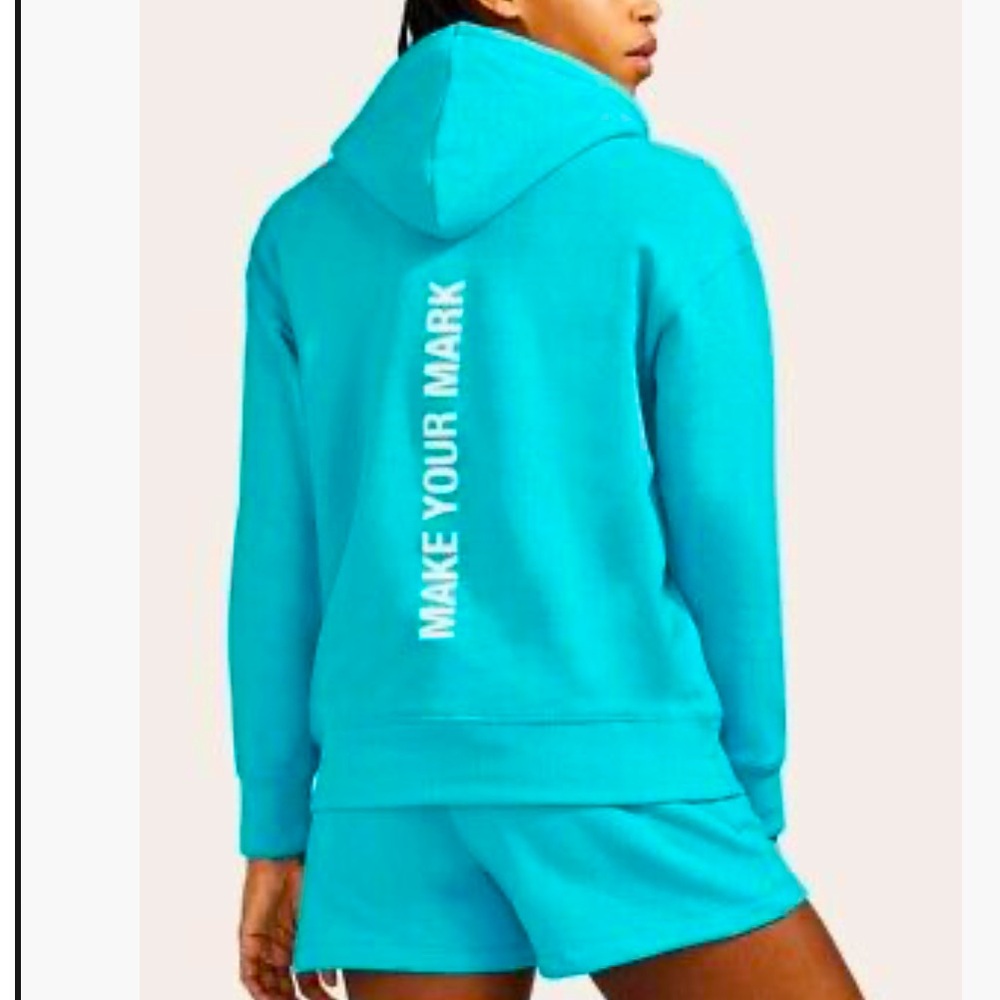 Peloton Oversized Hoodie Downtown Blue Drawstring   Size Medium BJ